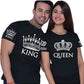 Matching Shirts for Couples Set for Him and Her King Queen T-Shirts Boyfriends Girlfriends Clothes Short Sleeve Graphic Tee Tops - Lovaki