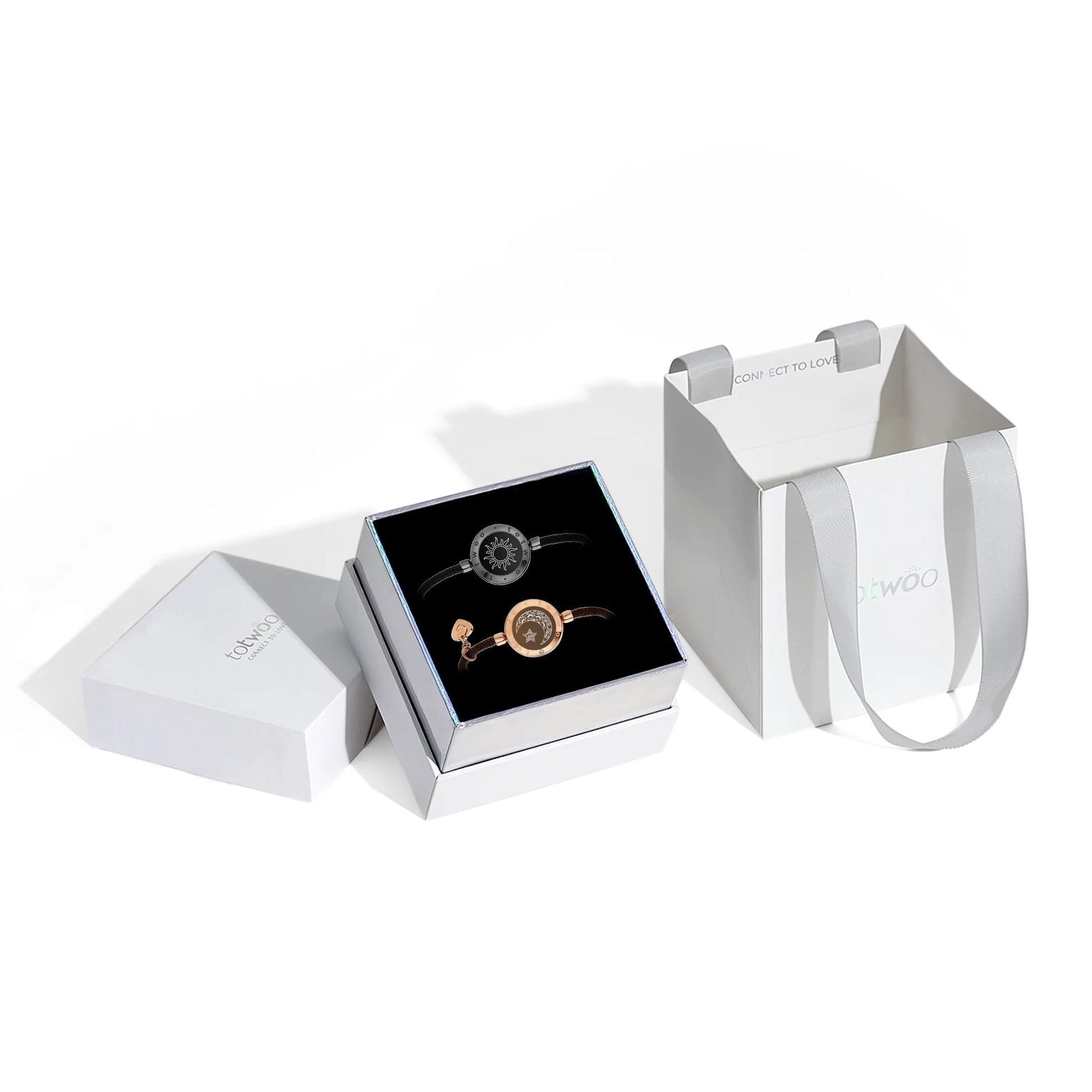 TOTWOO Long Distance Touch Bracelets for Couples, Vibration & Light up for Love Couples Bracelets | Long Distance Relationship - Lovaki
