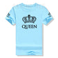 Matching Shirts for Couples Set for Him and Her King Queen T-Shirts Boyfriends Girlfriends Clothes Short Sleeve Graphic Tee Tops - Lovaki