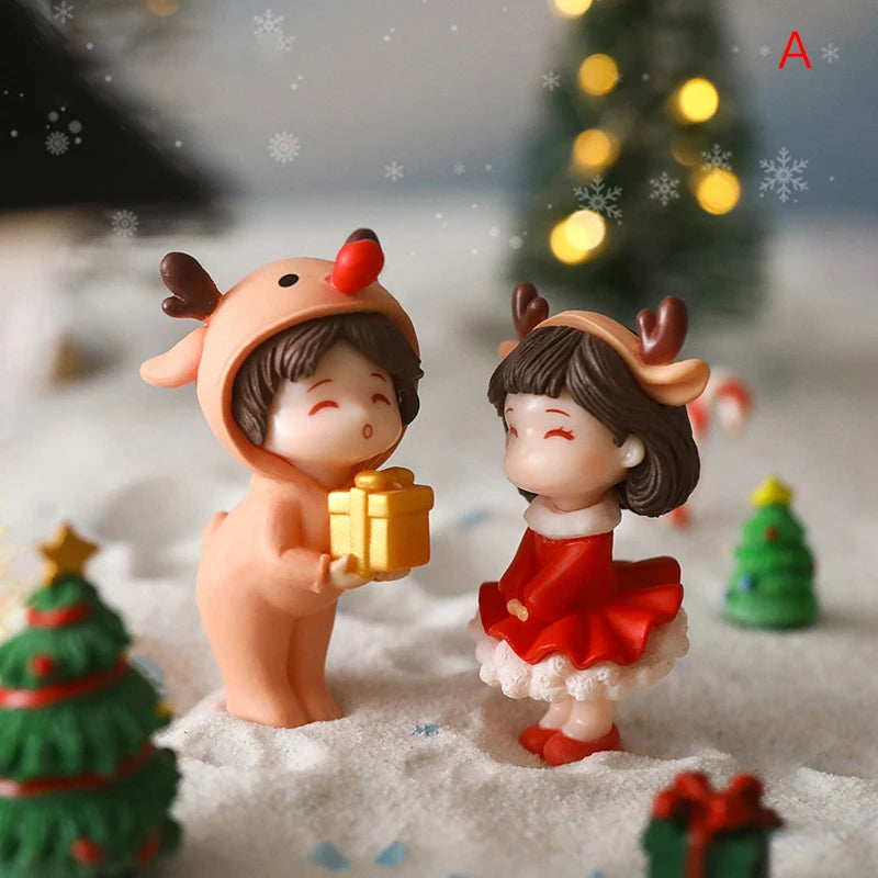 1Set Mini Cute Figurines Miniature Couple Accessories For Lover Wedding Gift Miniature Landscape Ornaments Doll House Decoration - Lovaki