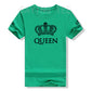 Matching Shirts for Couples Set for Him and Her King Queen T-Shirts Boyfriends Girlfriends Clothes Short Sleeve Graphic Tee Tops - Lovaki
