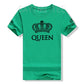 Matching Shirts for Couples Set for Him and Her King Queen T-Shirts Boyfriends Girlfriends Clothes Short Sleeve Graphic Tee Tops - Lovaki