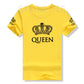 Matching Shirts for Couples Set for Him and Her King Queen T-Shirts Boyfriends Girlfriends Clothes Short Sleeve Graphic Tee Tops - Lovaki