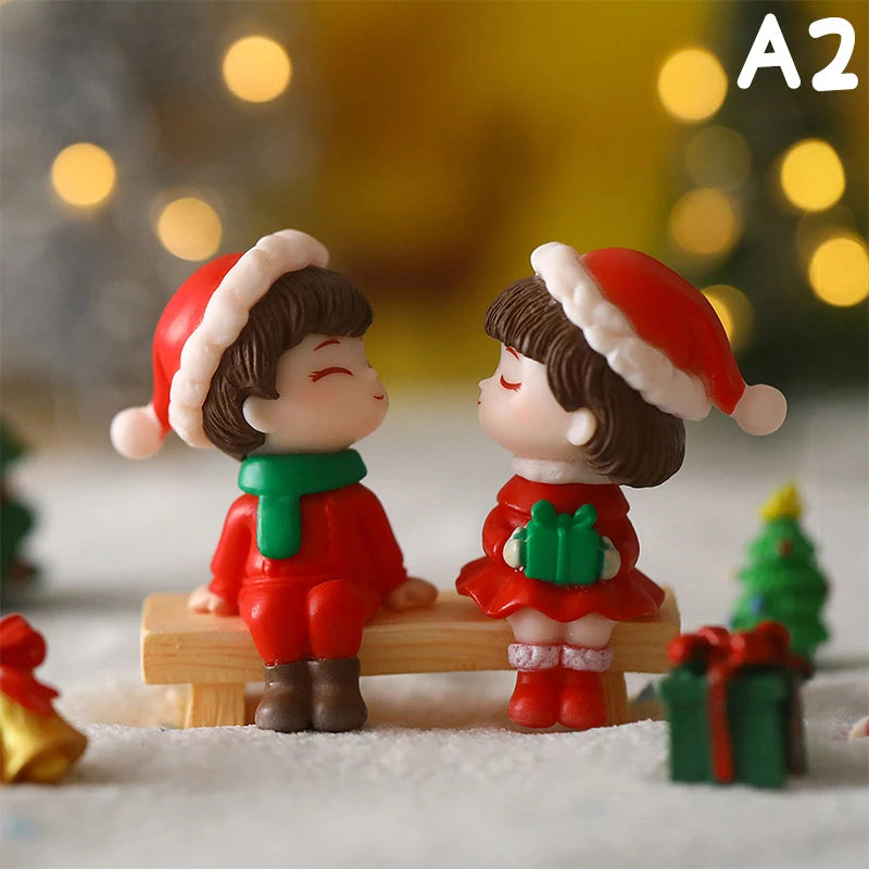 1Set Mini Cute Figurines Miniature Couple Accessories For Lover Wedding Gift Miniature Landscape Ornaments Doll House Decoration - Lovaki