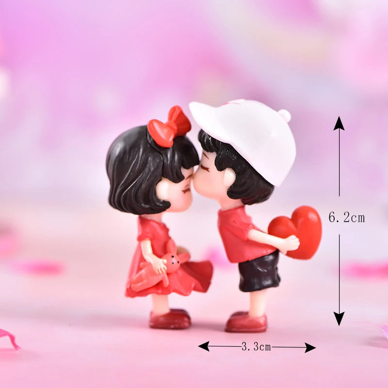 1Set Mini Cute Figurines Miniature Couple Accessories For Lover Wedding Gift Miniature Landscape Ornaments Doll House Decoration - Lovaki