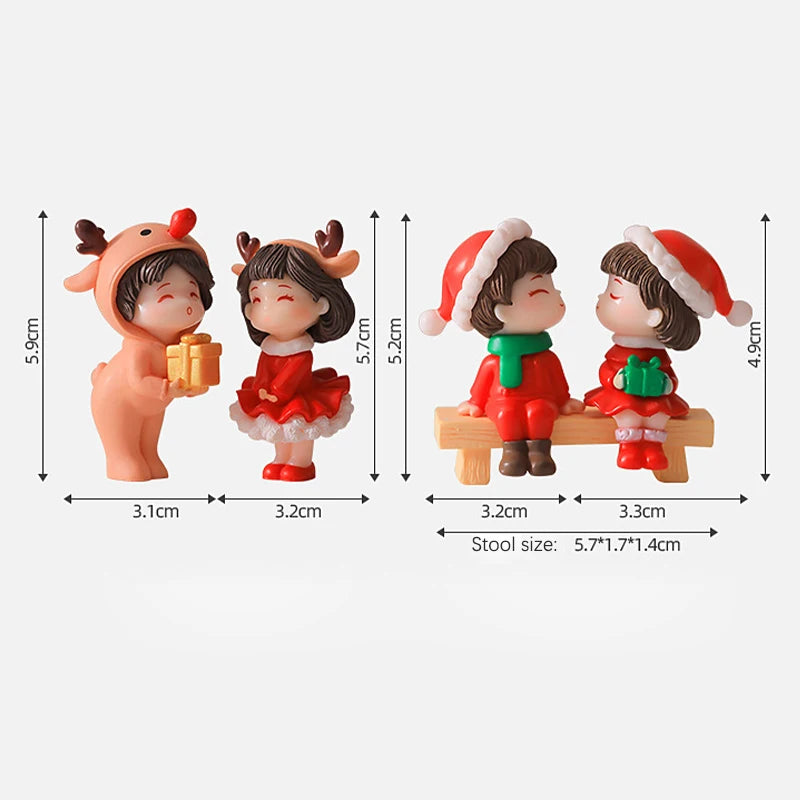 1Set Mini Cute Figurines Miniature Couple Accessories For Lover Wedding Gift Miniature Landscape Ornaments Doll House Decoration - Lovaki