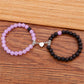 2PCS/Set Beads Couple Bracelets Natural Stone Distance Heart Magnet Bracelet For Lovers  Fashion Lovers Jewelry Gift - Lovaki