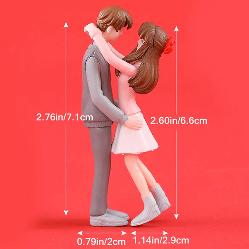 1Set Mini Cute Figurines Miniature Couple Accessories For Lover Wedding Gift Miniature Landscape Ornaments Doll House Decoration - Lovaki
