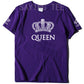 Matching Shirts for Couples Set for Him and Her King Queen T-Shirts Boyfriends Girlfriends Clothes Short Sleeve Graphic Tee Tops - Lovaki