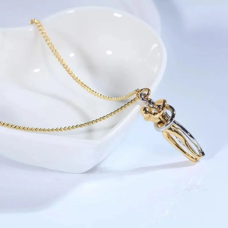 Hug Couples Pendant Necklace for Him and Her, The Tale of Two Lovers Jewelry, Affectionate Hug Necklaces Couple for Women Men - Lovaki