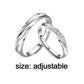 2Pcs Couple Rings For Lovers Steel Wedding Set Women Love Jewelry Silver Color Valentine's Day Anniversary Gifts - Lovaki
