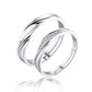 One Set Couple Bague Lover Best Gifts Silver Circle Hollow Heart Ring for Women Men Wedding Accessories Crystal Rings Jewelry - Lovaki