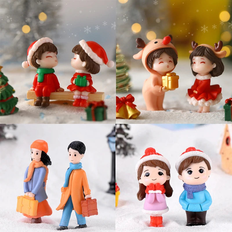 1Set Mini Cute Figurines Miniature Couple Accessories For Lover Wedding Gift Miniature Landscape Ornaments Doll House Decoration - Lovaki