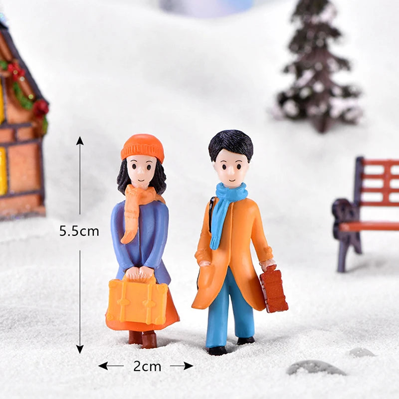 1Set Mini Cute Figurines Miniature Couple Accessories For Lover Wedding Gift Miniature Landscape Ornaments Doll House Decoration - Lovaki