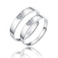 One Set Couple Bague Lover Best Gifts Silver Circle Hollow Heart Ring for Women Men Wedding Accessories Crystal Rings Jewelry - Lovaki