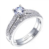 1 pair Vintage Halo 925 Sterling Silver Wedding Ring Set For Women Lady Anniversary Gift Jewelry Bulk Sell - Lovaki