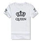 Matching Shirts for Couples Set for Him and Her King Queen T-Shirts Boyfriends Girlfriends Clothes Short Sleeve Graphic Tee Tops - Lovaki