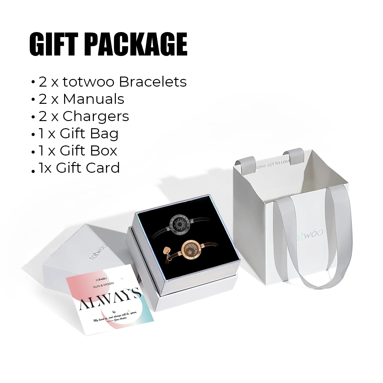 TOTWOO Long Distance Touch Bracelets for Couples, Vibration & Light up for Love Couples Bracelets | Long Distance Relationship - Lovaki