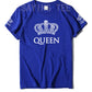 Matching Shirts for Couples Set for Him and Her King Queen T-Shirts Boyfriends Girlfriends Clothes Short Sleeve Graphic Tee Tops - Lovaki