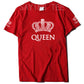 Matching Shirts for Couples Set for Him and Her King Queen T-Shirts Boyfriends Girlfriends Clothes Short Sleeve Graphic Tee Tops - Lovaki