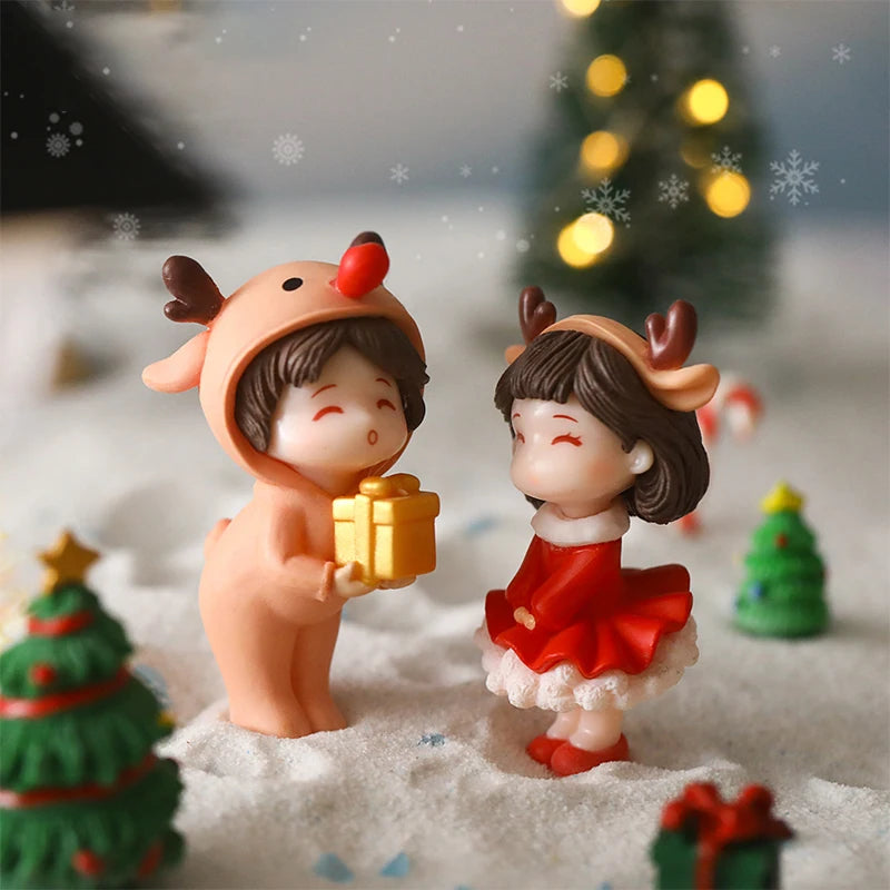 1Set Mini Cute Figurines Miniature Couple Accessories For Lover Wedding Gift Miniature Landscape Ornaments Doll House Decoration - Lovaki