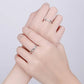 2Pcs Couple Rings For Lovers Steel Wedding Set Women Love Jewelry Silver Color Valentine's Day Anniversary Gifts - Lovaki