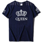 Matching Shirts for Couples Set for Him and Her King Queen T-Shirts Boyfriends Girlfriends Clothes Short Sleeve Graphic Tee Tops - Lovaki