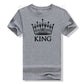 Matching Shirts for Couples Set for Him and Her King Queen T-Shirts Boyfriends Girlfriends Clothes Short Sleeve Graphic Tee Tops - Lovaki