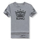 Matching Shirts for Couples Set for Him and Her King Queen T-Shirts Boyfriends Girlfriends Clothes Short Sleeve Graphic Tee Tops - Lovaki