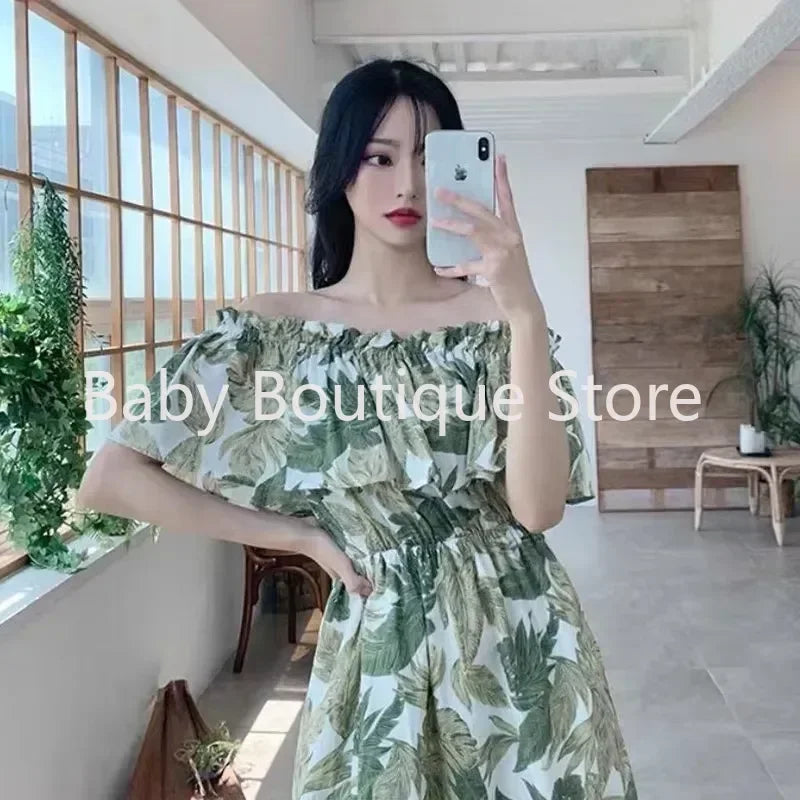 Matching Beach Skirt Couple Look Summer Vacation Shoot Slimming Outfit Holiday Fashion for Women Dress Elegant Seaside Photo - Lovaki