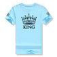Matching Shirts for Couples Set for Him and Her King Queen T-Shirts Boyfriends Girlfriends Clothes Short Sleeve Graphic Tee Tops - Lovaki