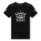 Matching Shirts for Couples Set for Him and Her King Queen T-Shirts Boyfriends Girlfriends Clothes Short Sleeve Graphic Tee Tops - Lovaki