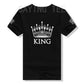 Matching Shirts for Couples Set for Him and Her King Queen T-Shirts Boyfriends Girlfriends Clothes Short Sleeve Graphic Tee Tops - Lovaki